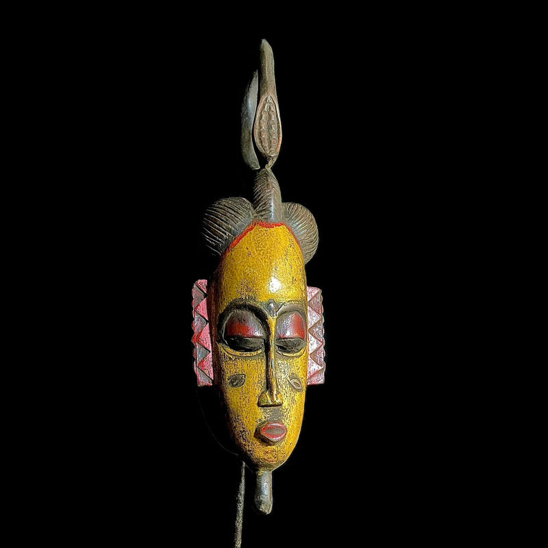 African Mask Collectible Hand Carved wood Wall Hanging Baule Ndoma-9473