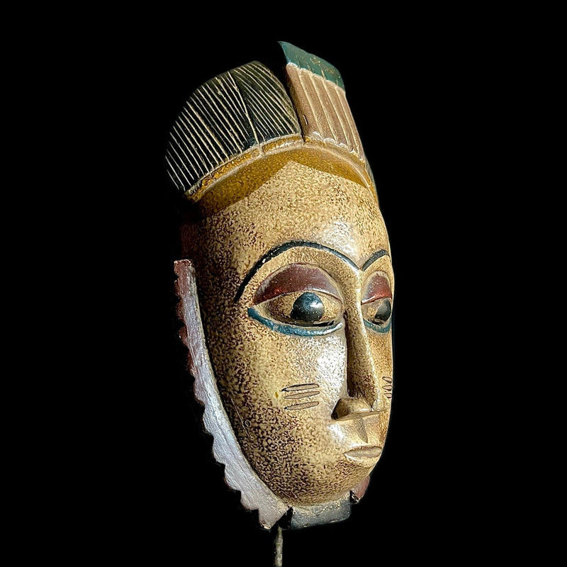 African Mask Collectible Hand Carved wood Wall Hanging Baule Ndoma-9481