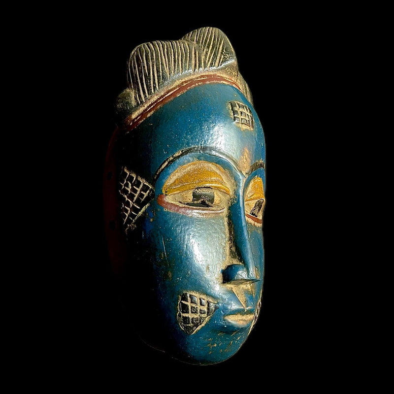 African Mask Hand Carved Guro Tribe Gu Female Face Mask Home Décor -9488