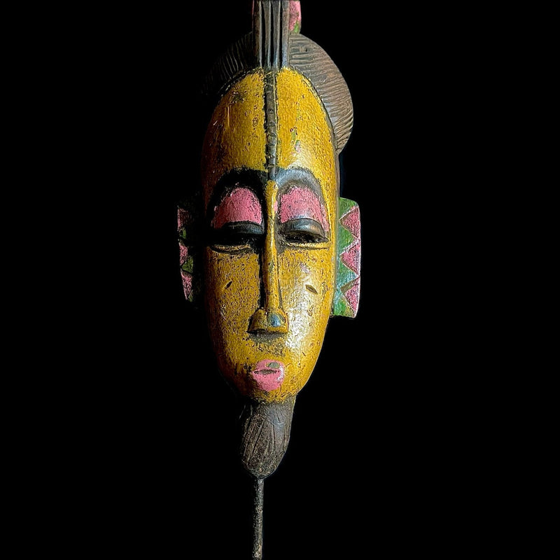 African Mask Hand Carved Guro Tribe Gu Female Wall Hanging-9485
