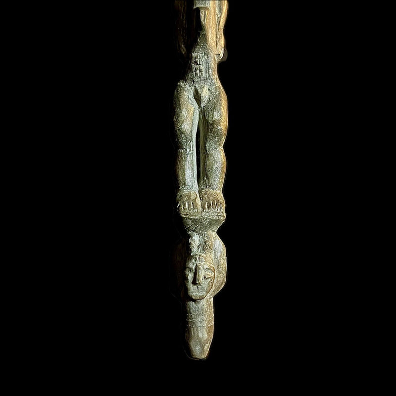 african sculpture Tribal Art Wooden Carved statue tribal Wall Sculptures Figure Carved statue Yoruba Shango Dance Wand-9649