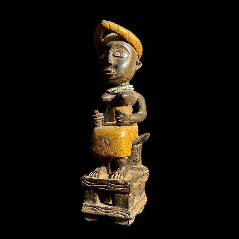 African sculpture tribal Wall Art Wooden Carved Statue Yoruba Shango-9499