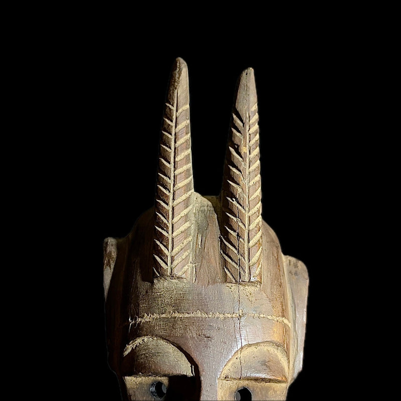 African Wood GURO Tribal Mask Hand Carved Bamana lega Kore African Mask-9509