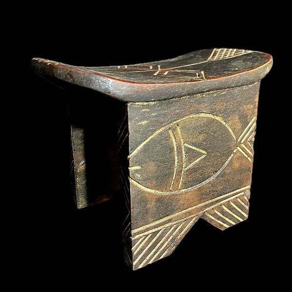 African figure African Tribal Hand wood wooden carved stool central african art west african art vintage hand carved carved wooden mask-9681
