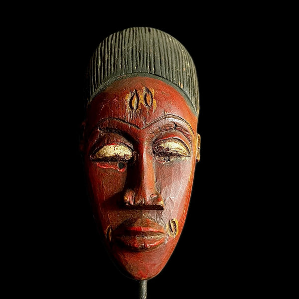 Vintage Hand Carved Wooden Tribal African Art Face Mask African Guro Baule wall mask Traditional masque vintage art tribal Home Décor -9725