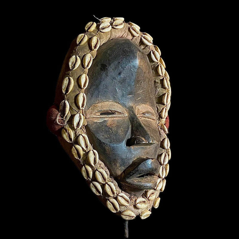 African mask Cubist Dan Bird Man Wood Face Mask Early 20th Century Libera -9560