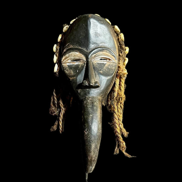 African mask Cubist Dan Bird Man Wood Face Mask Early 20th Century Libera -9580