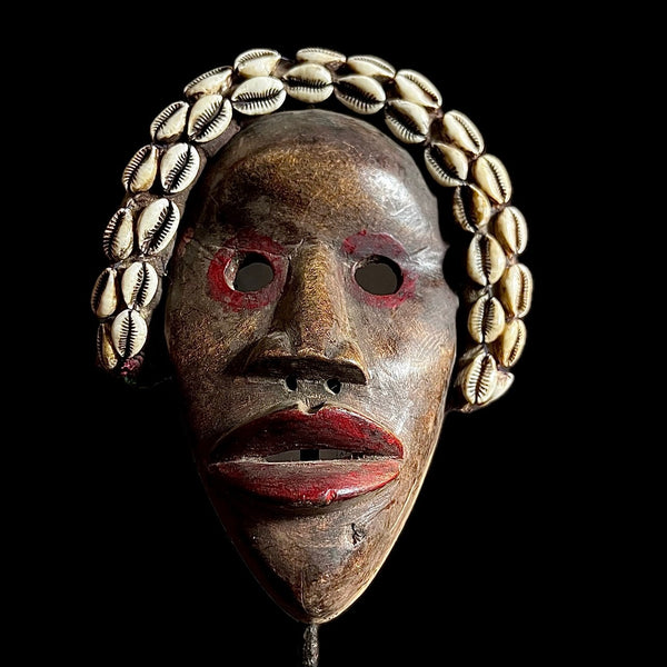 African mask Strong Cubist Dan Bird Man Wood Face Mask Early 20th Century Libera -9614