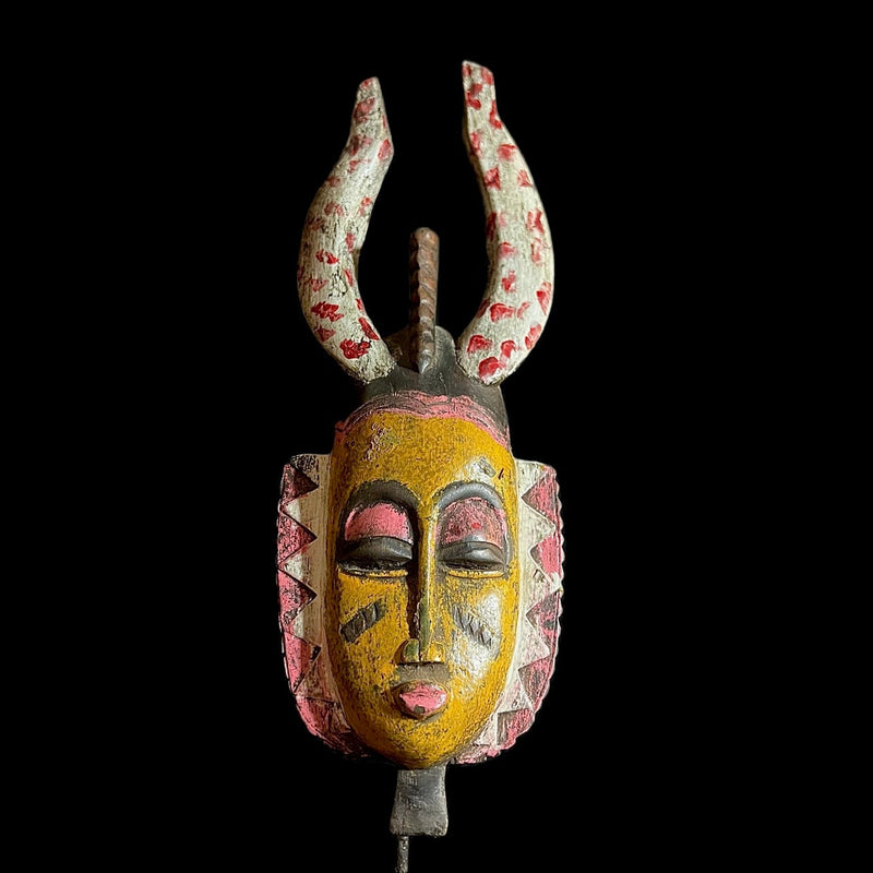 African Mask Carved Vintage Guro-9786