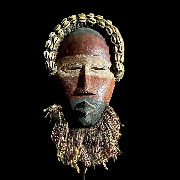 African mask antique Wall Hanging vintage masks tribal one piece Strong Cubist Dan Bird Man Wood Face Mask Early 20th Century Libera -9635