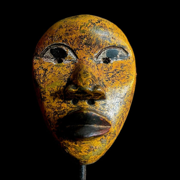African Mask Tribal Face Mask Wood Hand Carved Wall Hanging mask antiques tribal Face vintage Wood Carved Hanging Baule Mask-9632