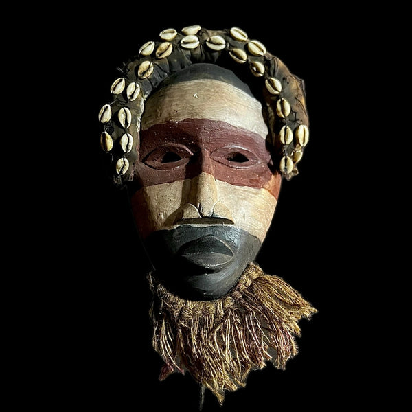 African mask antique Wall Hanging vintage masks tribal one piece Strong Cubist Dan Man Wood Face Mask Early 20th Century Libera -9646
