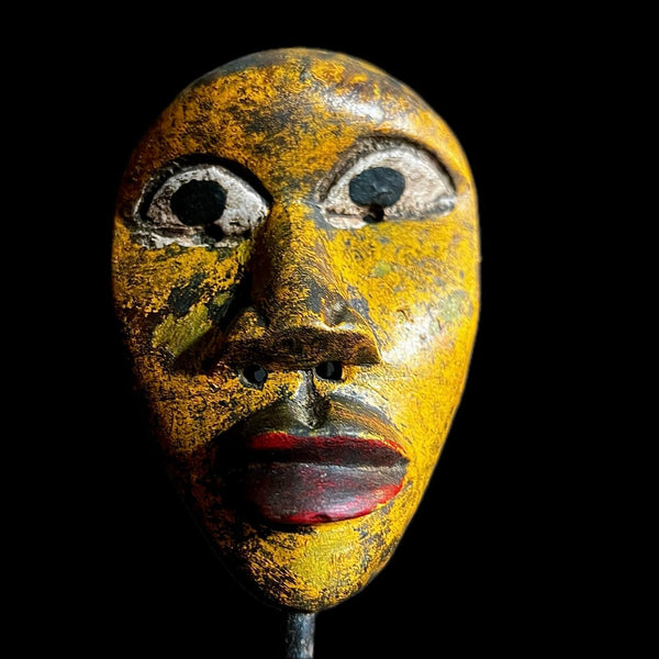 African Baule Mask-Wooden Tribal Mask Handmade folk art Antiques Mid-century Wall Hanging Traditional Art Collectibles Wall Art Decor-9650
