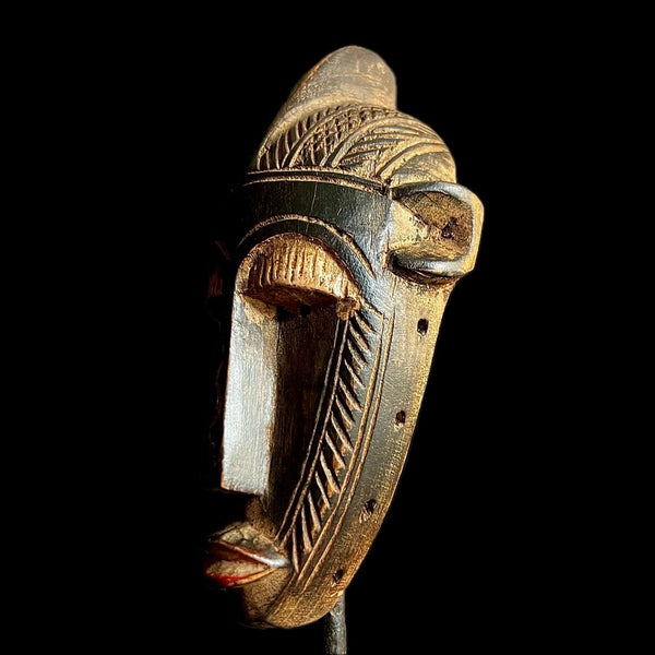 African Tribal Face Mask Wood Hand Carved Vintage Wall Hanging Baule West African Mask Tribal Face Mask Wood Hand Carved Wall Hanging-9643
