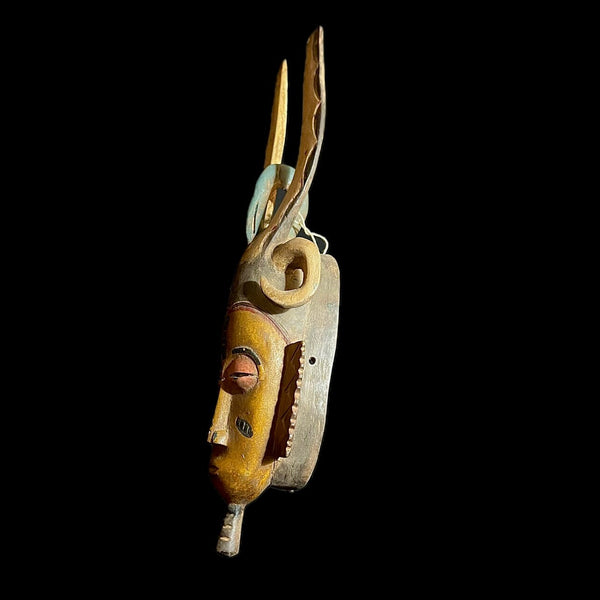 African Mask Wood Carved Vintage Guro-9784