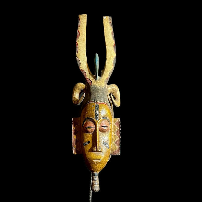 African Mask Wood Carved Vintage Guro-9784